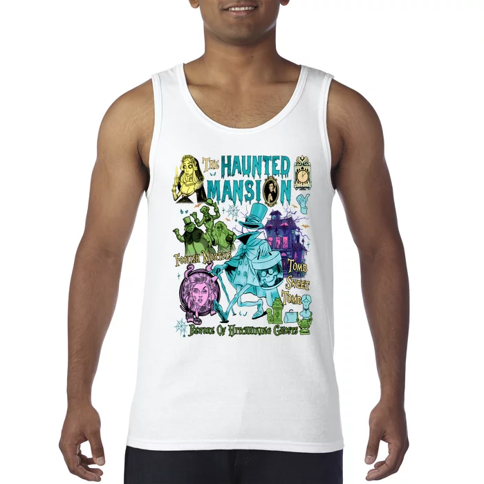 Hitchhiking House Haunted Ghosts Halloween Bewware Of Hitchhiking Ghosts Tank Top