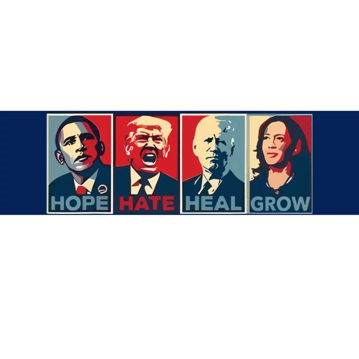 Hope Hate Heal Grow Bumper Sticker