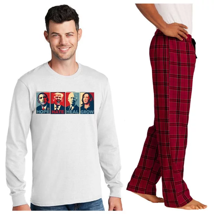 Hope Hate Heal Grow Long Sleeve Pajama Set