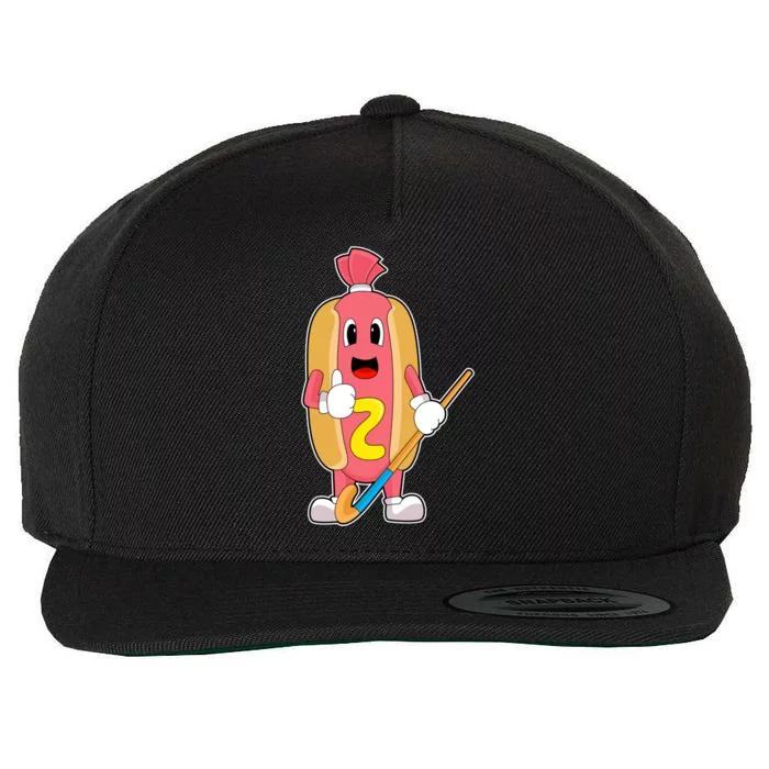 Hotdog Hockey Hockey Stick Sports Meaningful Gift Wool Snapback Cap