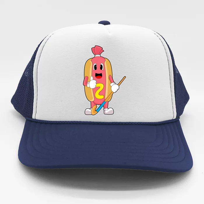 Hotdog Hockey Hockey Stick Sports Meaningful Gift Trucker Hat