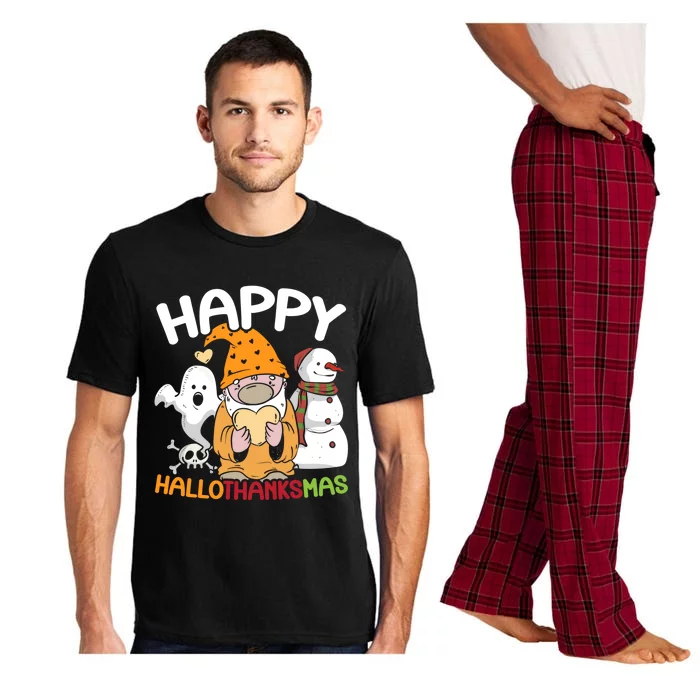 Happy Hallothanksmas Halloween Thanksgiving Christmas Pajama Set