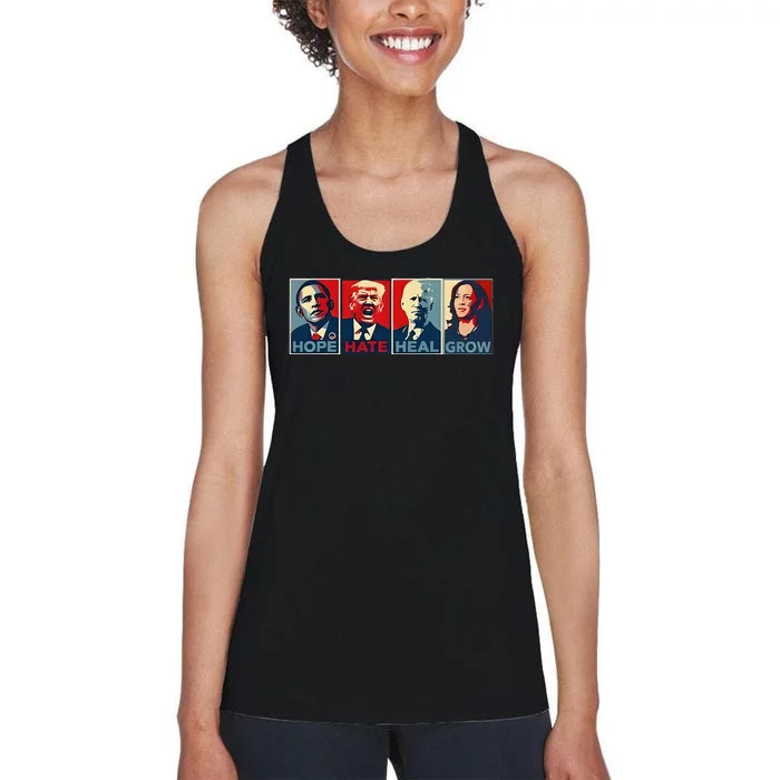 Hope Hate Heal Grow Women's Racerback Tank