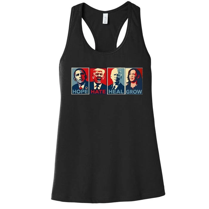 Hope Hate Heal Grow Women's Racerback Tank