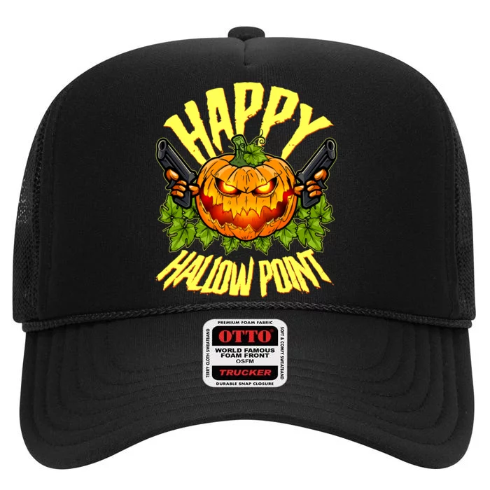 Halloween Happy Hallow Point Pumpkin Gunner High Crown Mesh Trucker Hat