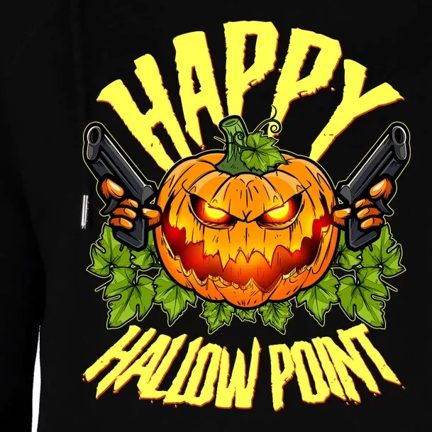 Halloween Happy Hallow Point Pumpkin Gunner Womens Funnel Neck Pullover Hood