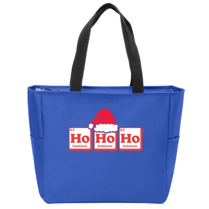 Ho Ho Ho Periodic Table Elets Symbols Santa Claus Quote Gift Zip Tote Bag