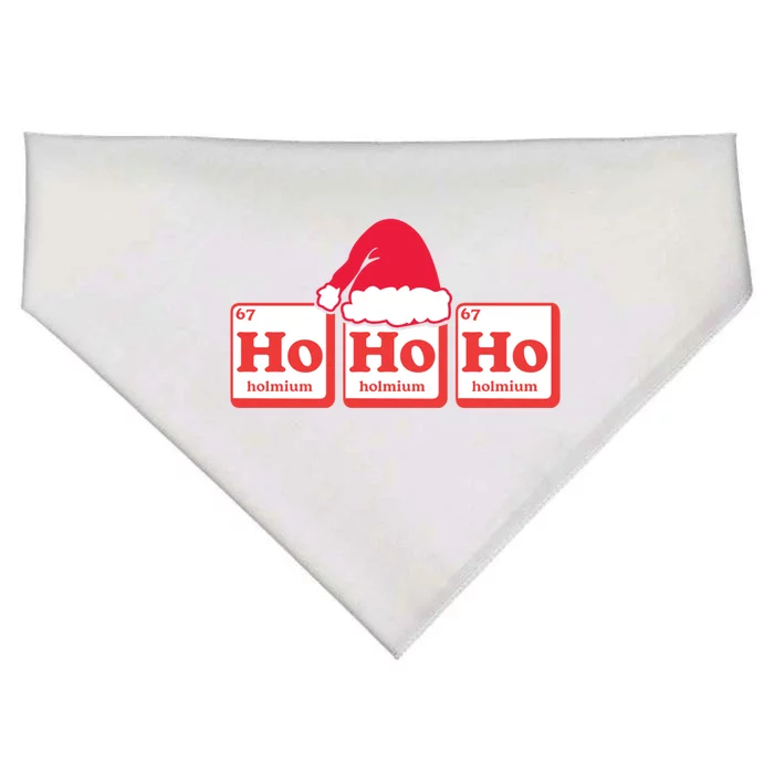 Ho Ho Ho Periodic Table Elets Symbols Santa Claus Quote Gift USA-Made Doggie Bandana