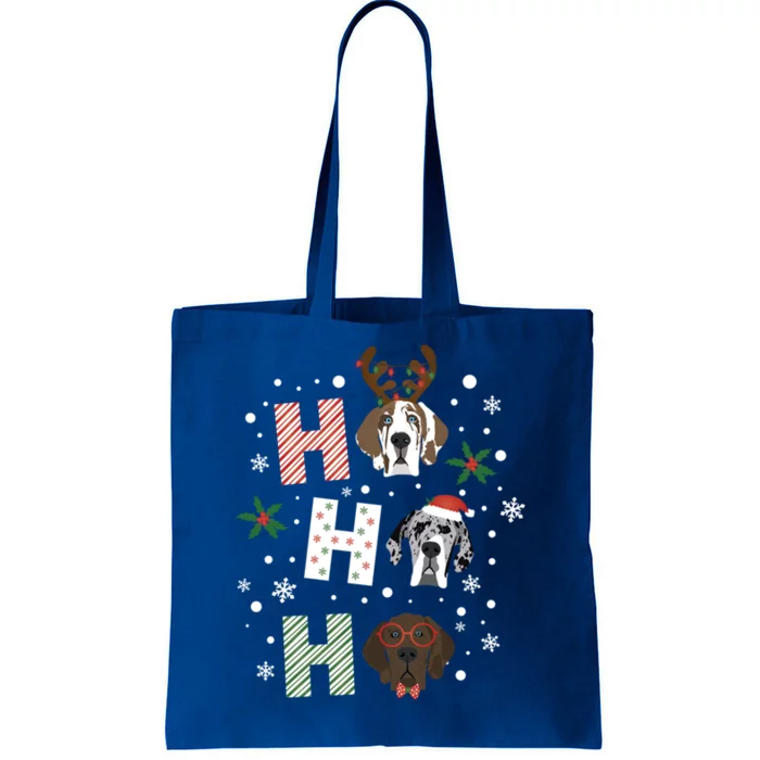 Ho Ho Ho Great Dane Merry Christmas Cute Dogs Happy Holidays Gift Tote Bag