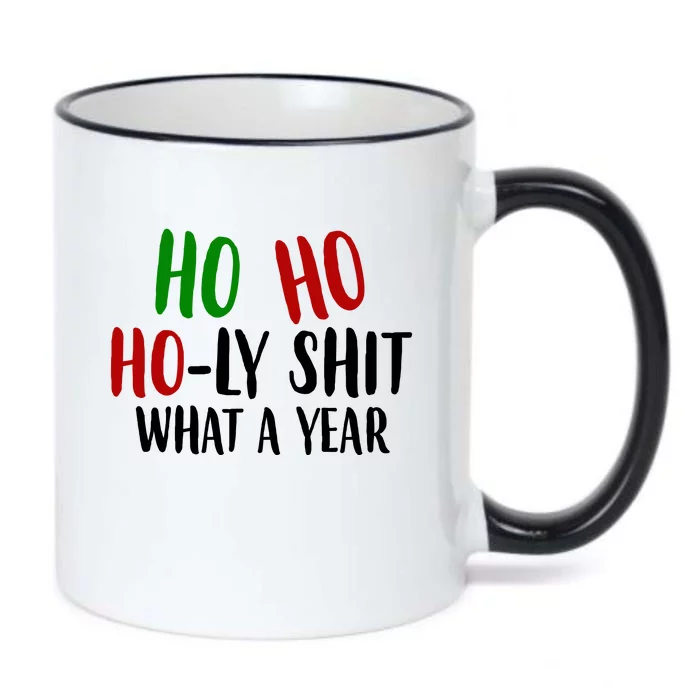 Ho Ho Holy Sh*t What A Year Funny Christmas Black Color Changing Mug