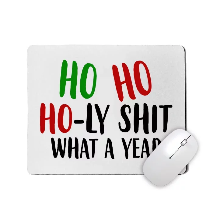 Ho Ho Holy Sh*t What A Year Funny Christmas Mousepad