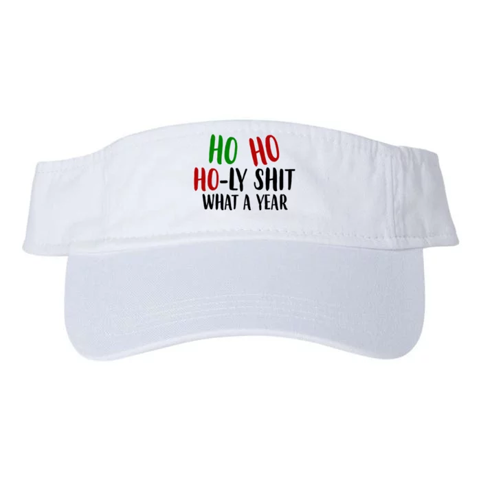 Ho Ho Holy Sh*t What A Year Funny Christmas Valucap Bio-Washed Visor