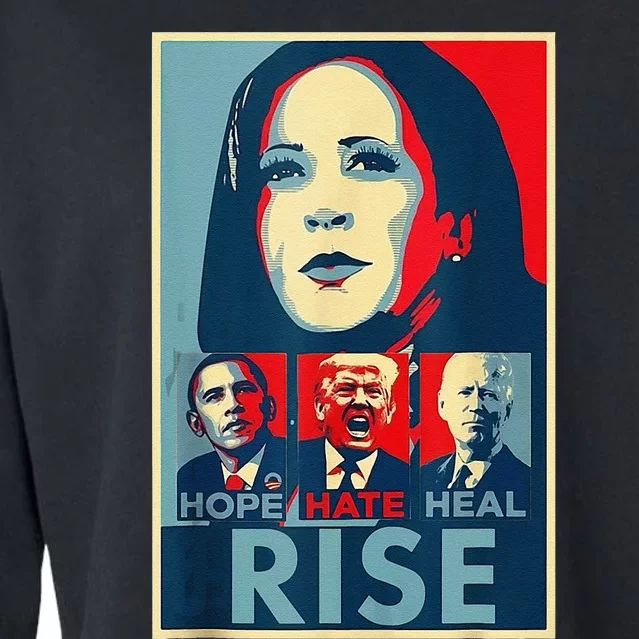 Hope Hate Heal Rise Kamala 2024 For President Campaign Cropped Pullover Crew