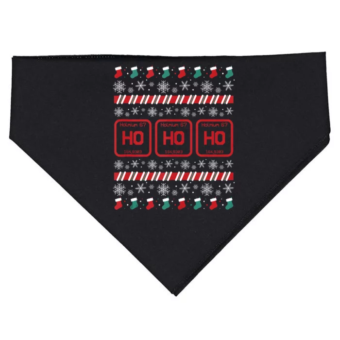 Ho Ho Ho Science Laboratory Ugly Christmas Sweater Lab USA-Made Doggie Bandana