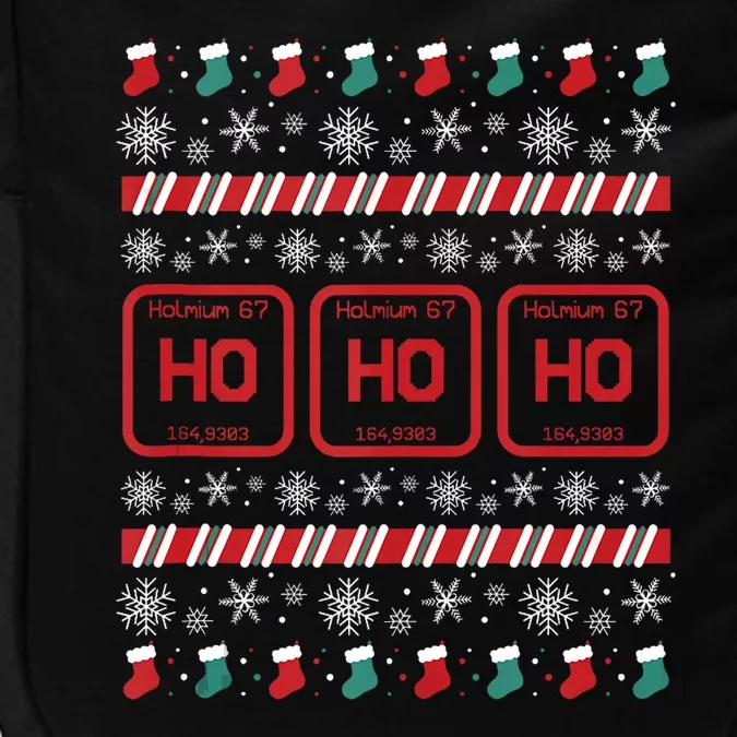 Ho Ho Ho Science Laboratory Ugly Christmas Sweater Lab Impact Tech Backpack