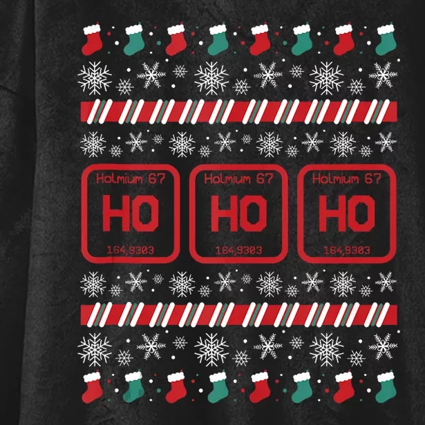 Ho Ho Ho Science Laboratory Ugly Christmas Sweater Lab Hooded Wearable Blanket