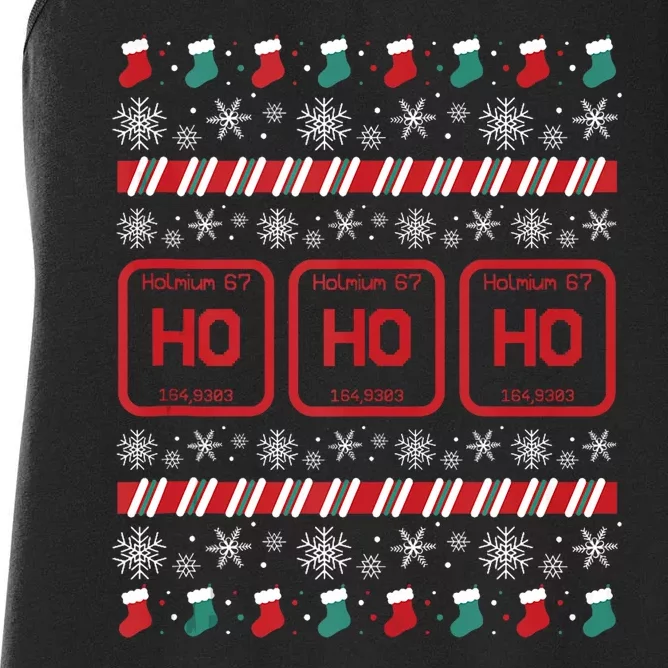 Ho Ho Ho Science Laboratory Ugly Christmas Sweater Lab Women's Racerback Tank