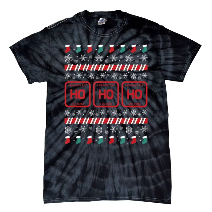 Ho Ho Ho Science Laboratory Ugly Christmas Sweater Lab Tie-Dye T-Shirt