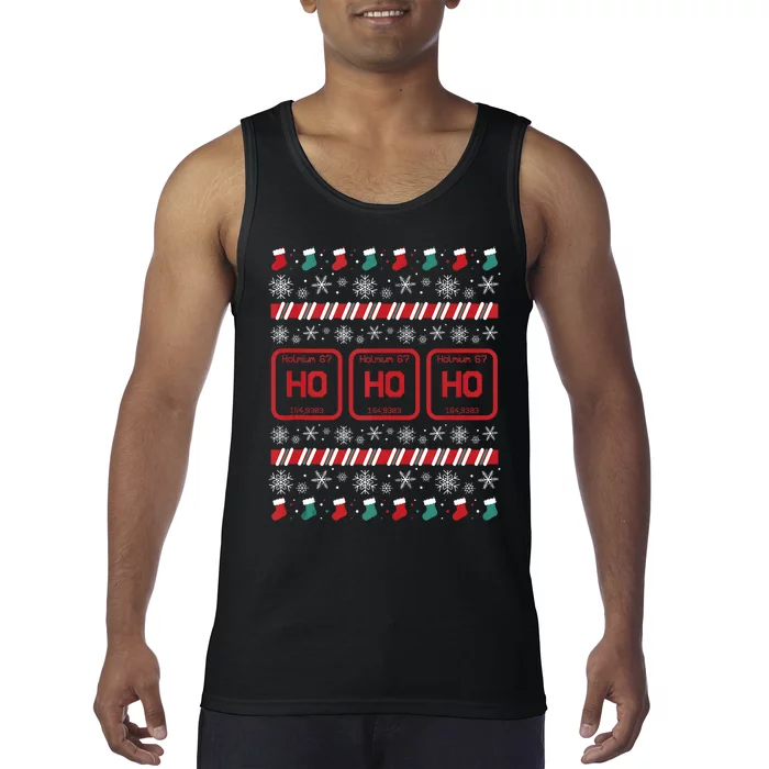 Ho Ho Ho Science Laboratory Ugly Christmas Sweater Lab Tank Top