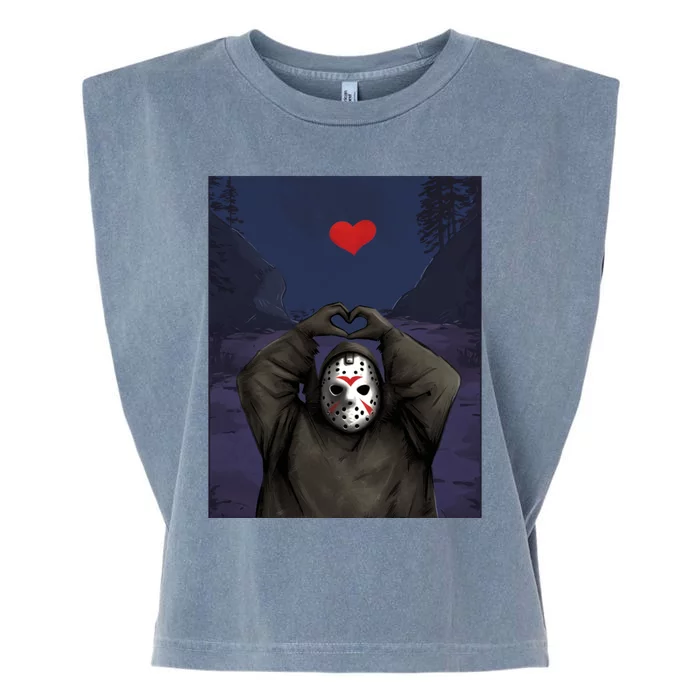 Halloween Heart Hands Friday The 13th Jason Garment-Dyed Women's Muscle Tee