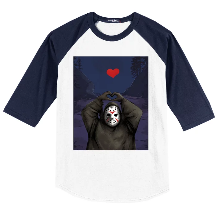 Halloween Heart Hands Friday The 13th Jason Baseball Sleeve Shirt