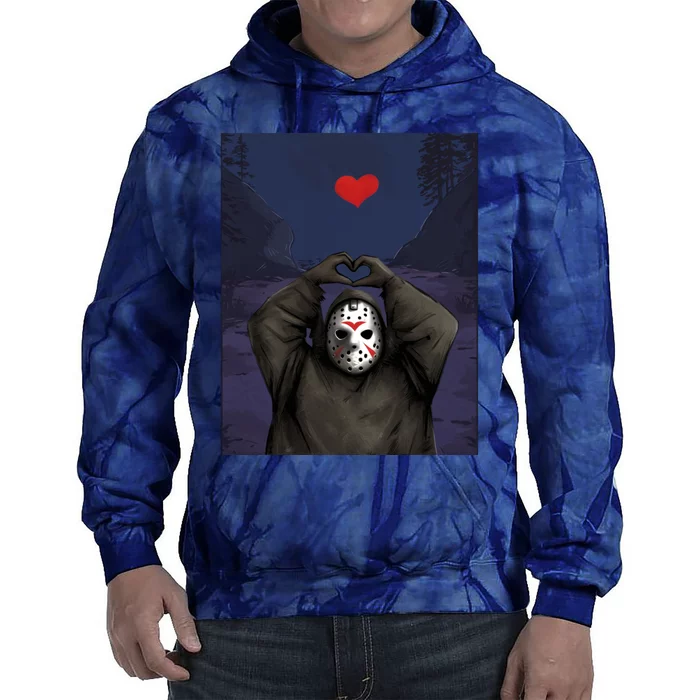 Halloween Heart Hands Friday The 13th Jason Tie Dye Hoodie