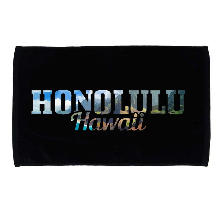 Honolulu Hawaii Hawaiian Islands Surf Surfing Surfer Gift Microfiber Hand Towel