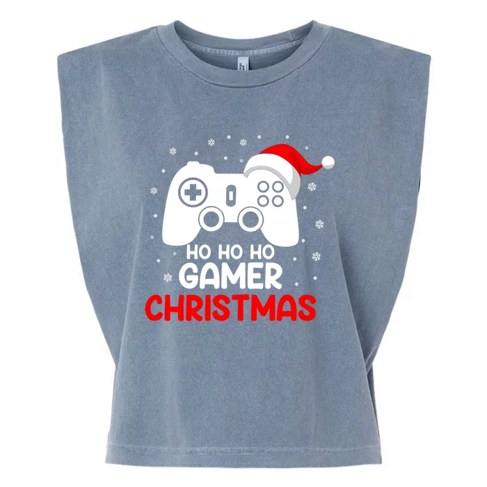 Ho Ho Ho Gamer Christmas Xmas Video Games Gaming Lover Gift Garment-Dyed Women's Muscle Tee