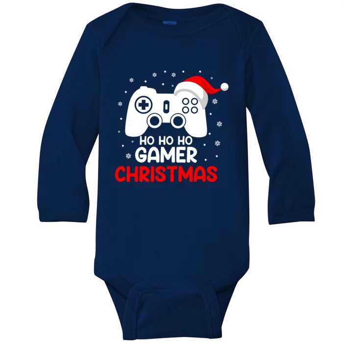 Ho Ho Ho Gamer Christmas Xmas Video Games Gaming Lover Gift Baby Long Sleeve Bodysuit