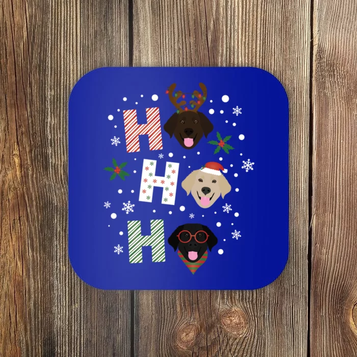 Ho Ho Ho Labrador Retriever Christmas Dogs Lab Santa Holiday Gift Coaster