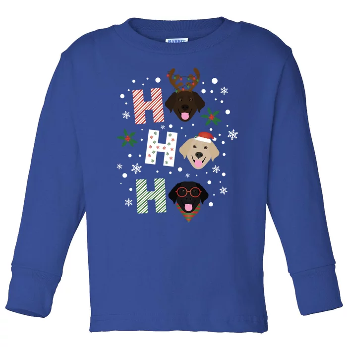 Ho Ho Ho Labrador Retriever Christmas Dogs Lab Santa Holiday Gift Toddler Long Sleeve Shirt