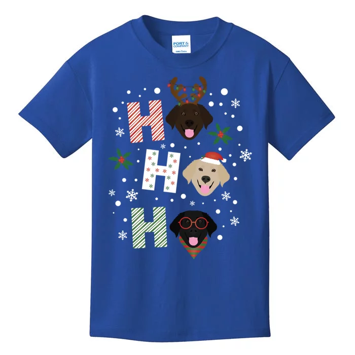 Ho Ho Ho Labrador Retriever Christmas Dogs Lab Santa Holiday Gift Kids T-Shirt