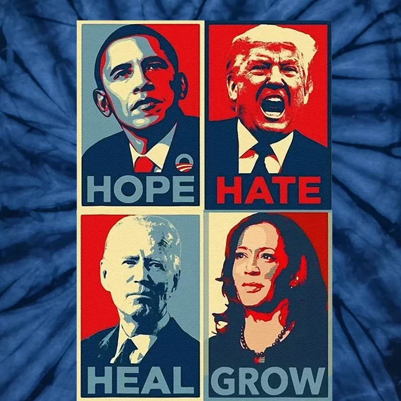 Hope Hate Heal Grow 2024 Tie-Dye T-Shirt