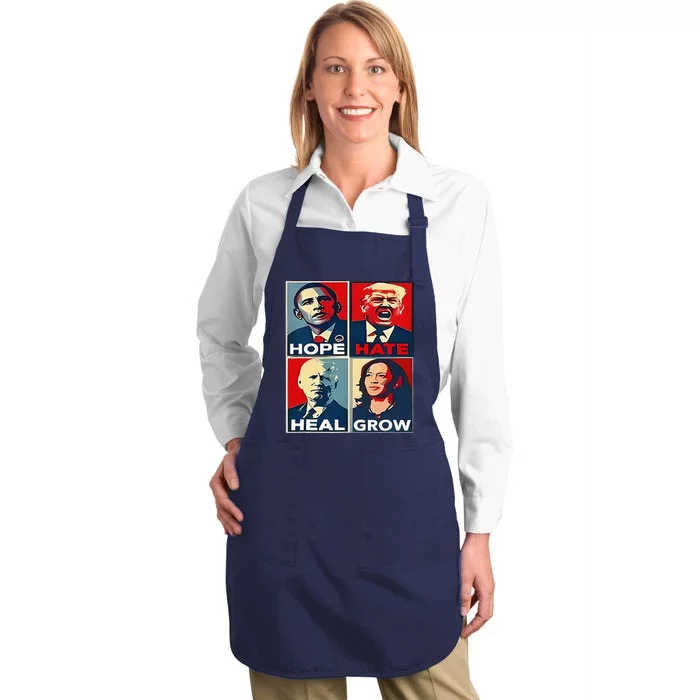 Hope Hate Heal Grow 2024 Vintage Full-Length Apron With Pocket