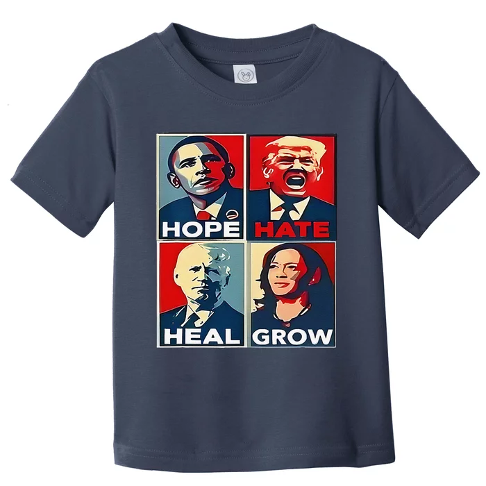 Hope Hate Heal Grow 2024 Vintage Toddler T-Shirt