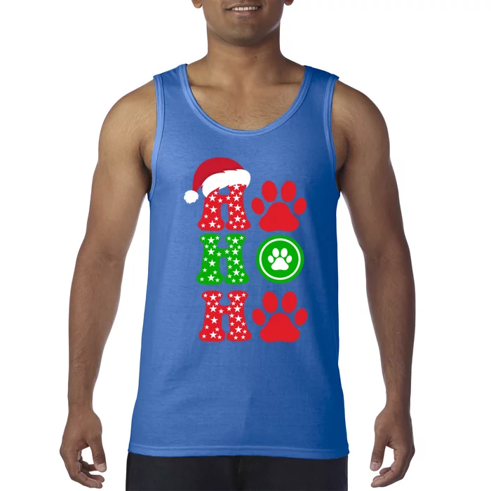 Ho Ho Ho Paw Cute Pet Lover Christmas Holiday Gift Tank Top