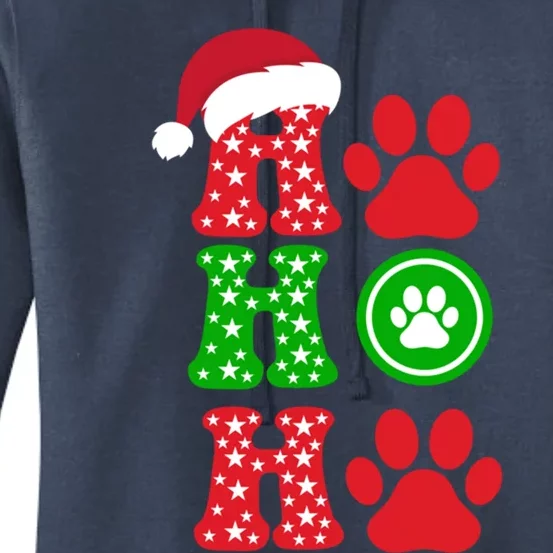 Ho Ho Ho Paw Cute Pet Lover Christmas Holiday Gift Women's Pullover Hoodie