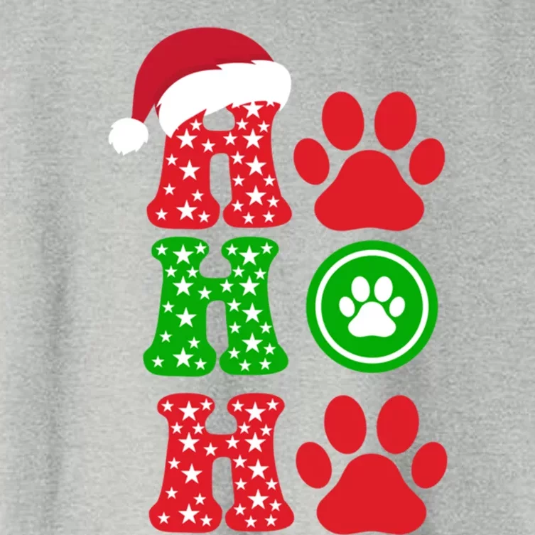 Ho Ho Ho Paw Cute Pet Lover Christmas Holiday Gift Women's Crop Top Tee