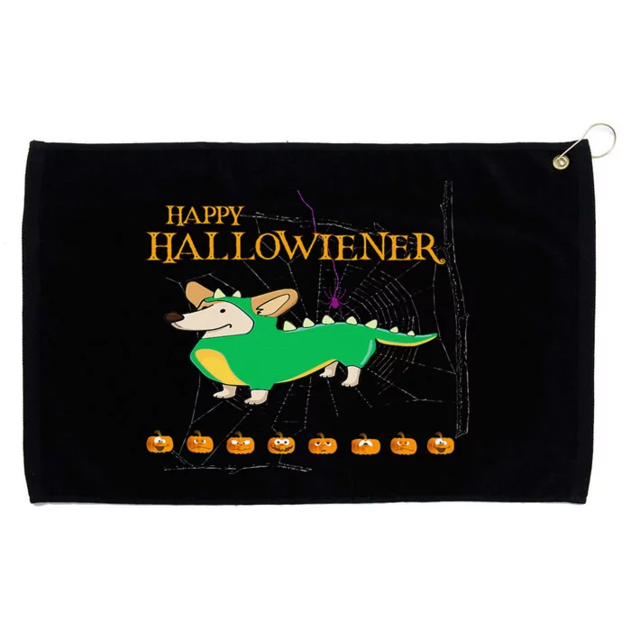 Halloween Happy Hallowiener Grommeted Golf Towel