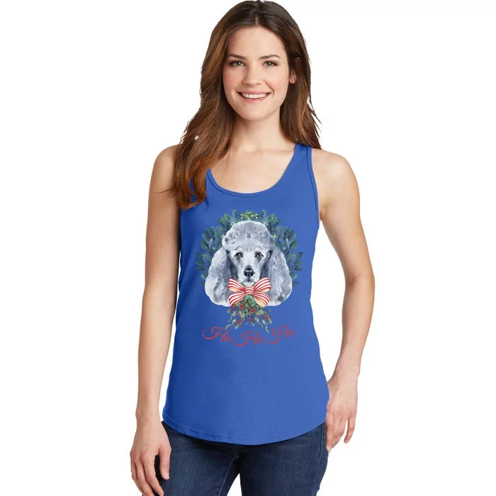 Ho Ho Ho Poodle Christmas Cute Gift Ladies Essential Tank