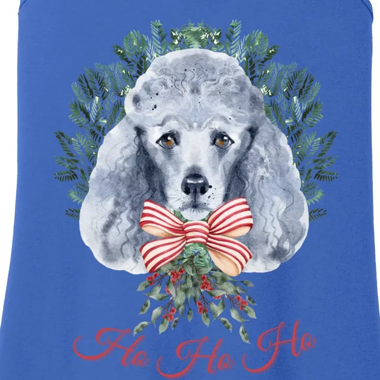 Ho Ho Ho Poodle Christmas Cute Gift Ladies Essential Tank