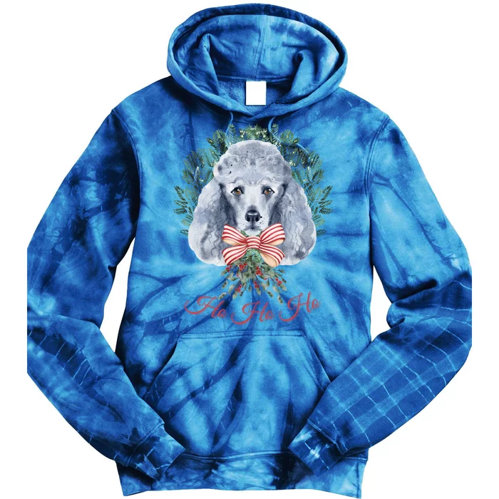 Ho Ho Ho Poodle Christmas Cute Gift Tie Dye Hoodie