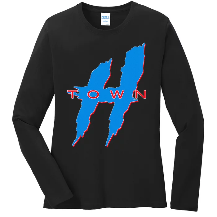 Houston  Htown Hustle Town The H Houston Texas 713 Ladies Long Sleeve Shirt