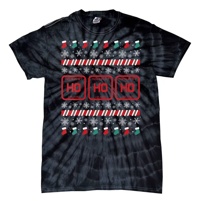 Ho Ho Ho Science Laboratory Ugly Christmas Sweater Lab Tie-Dye T-Shirt