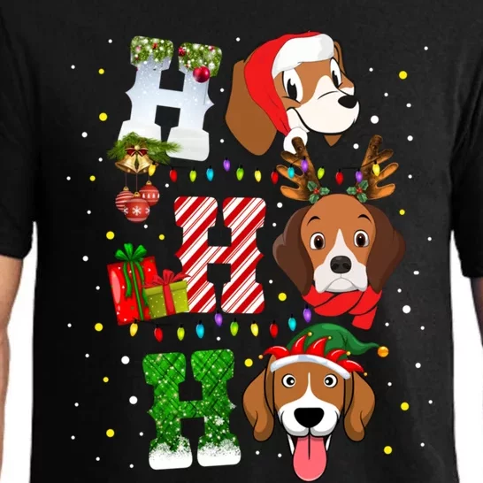 Ho Ho Ho Santa Beagle Christmas Funny Xmas Dog Lover Beagle Cool Gift Pajama Set