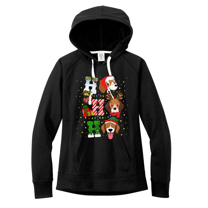 Ho Ho Ho Santa Beagle Christmas Funny Xmas Dog Lover Beagle Cool Gift Women's Fleece Hoodie