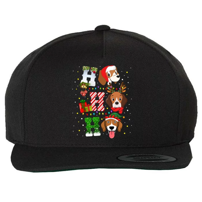 Ho Ho Ho Santa Beagle Christmas Funny Xmas Dog Lover Beagle Cool Gift Wool Snapback Cap