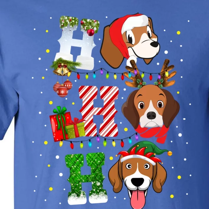 Ho Ho Ho Santa Beagle Christmas Funny Xmas Dog Lover Beagle Cool Gift Tall T-Shirt