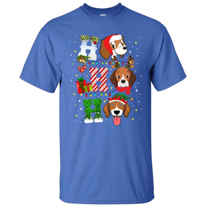 Ho Ho Ho Santa Beagle Christmas Funny Xmas Dog Lover Beagle Cool Gift Tall T-Shirt