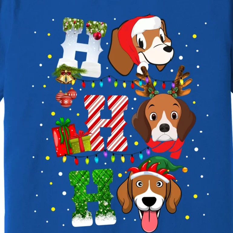 Ho Ho Ho Santa Beagle Christmas Funny Xmas Dog Lover Beagle Cool Gift Premium T-Shirt